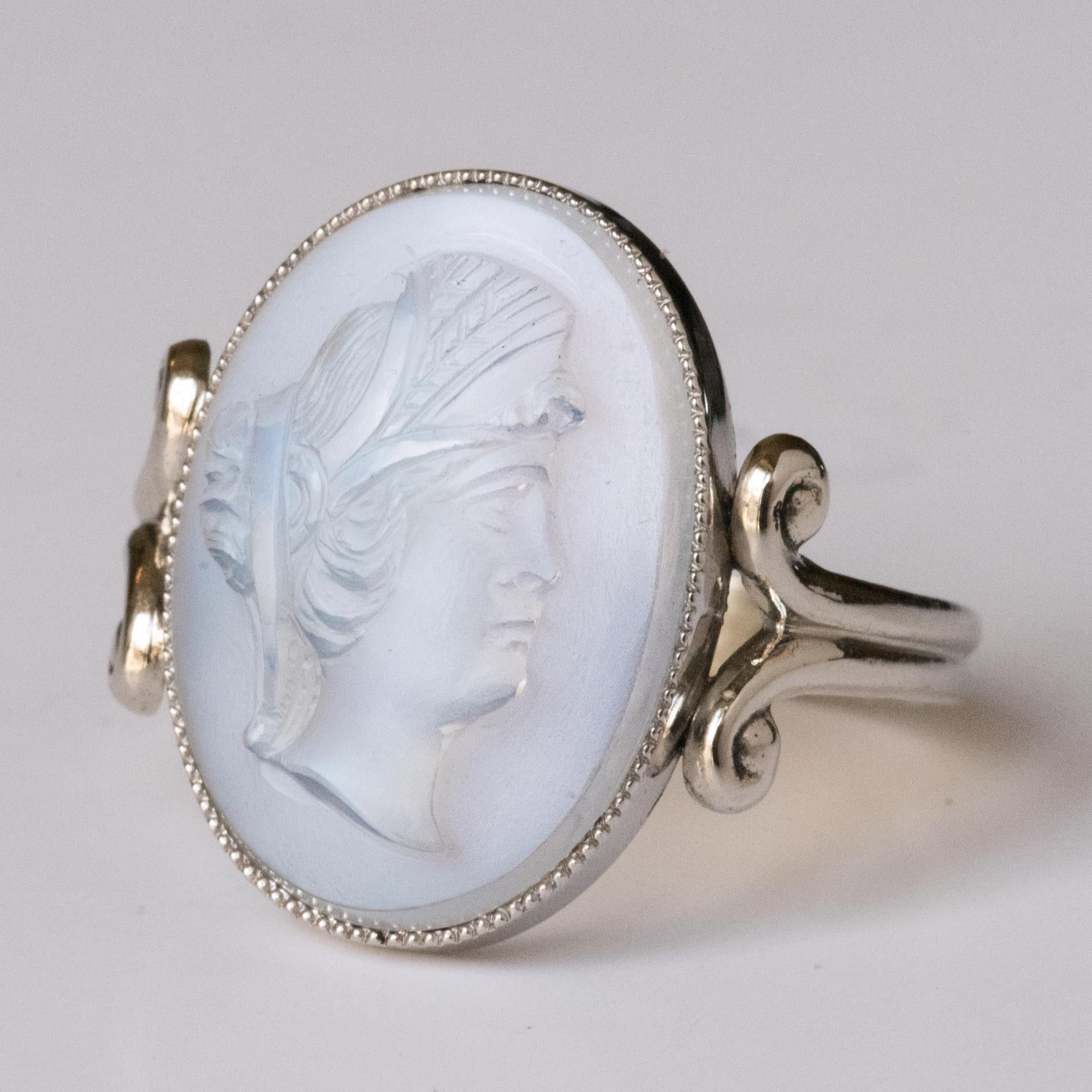 white gold cameo rings