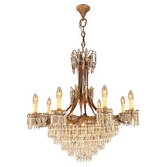 20ème Art Nouveau Brass Chandelier Lustre Ceiling Lamp Rarity Antique Italia