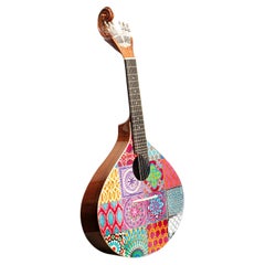 Guitare Azulejo III du 20e siècle, peinte à la main et fabriquée au Portugal par Malabar