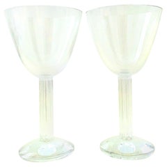 20th Century Baccarat Set of 6 French Crystal Tall Stem Goblet "Lyra"