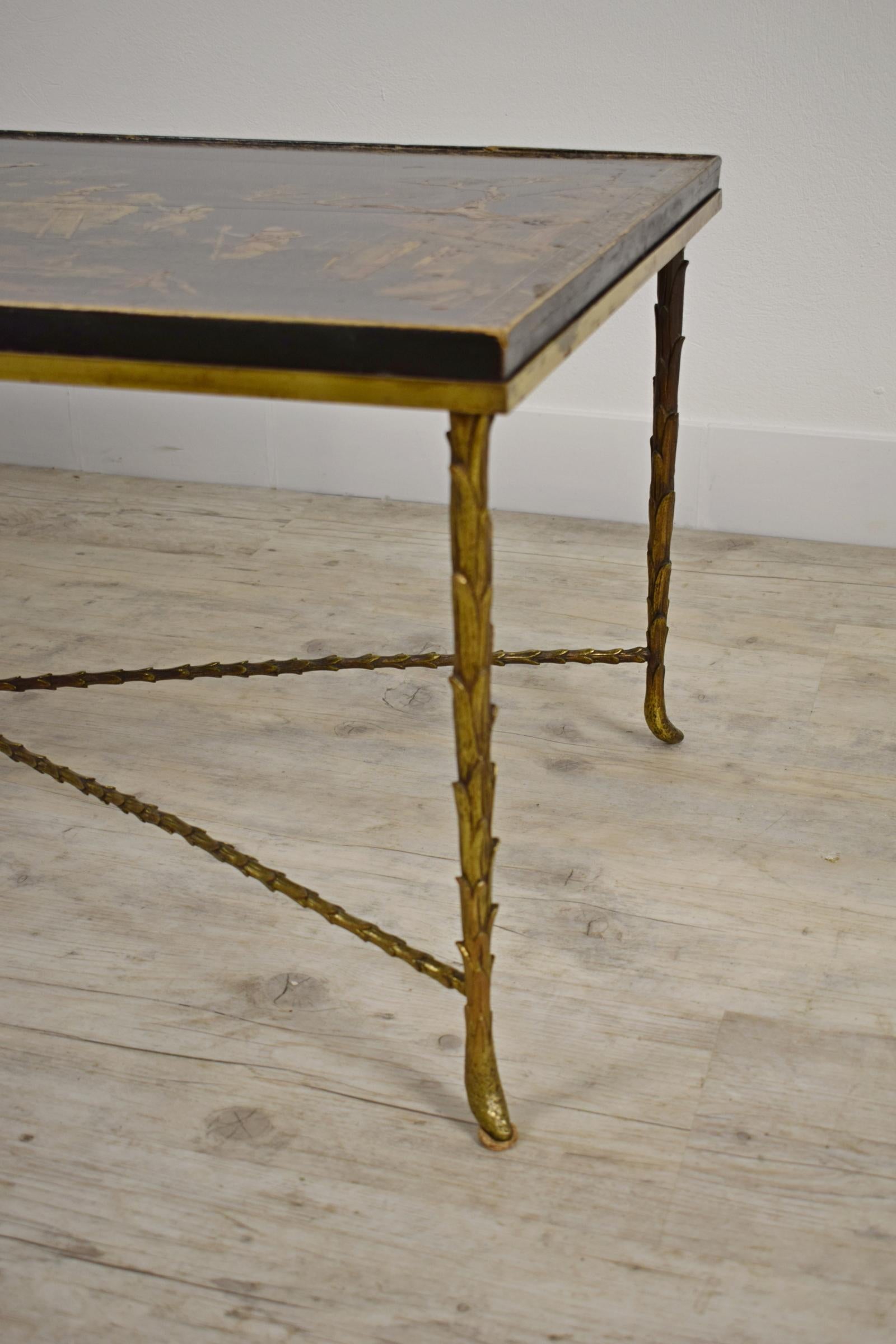 20th Baguès Gilt Bronze and Lacquered Wood French Luigi XVI Style Coffee Table 6