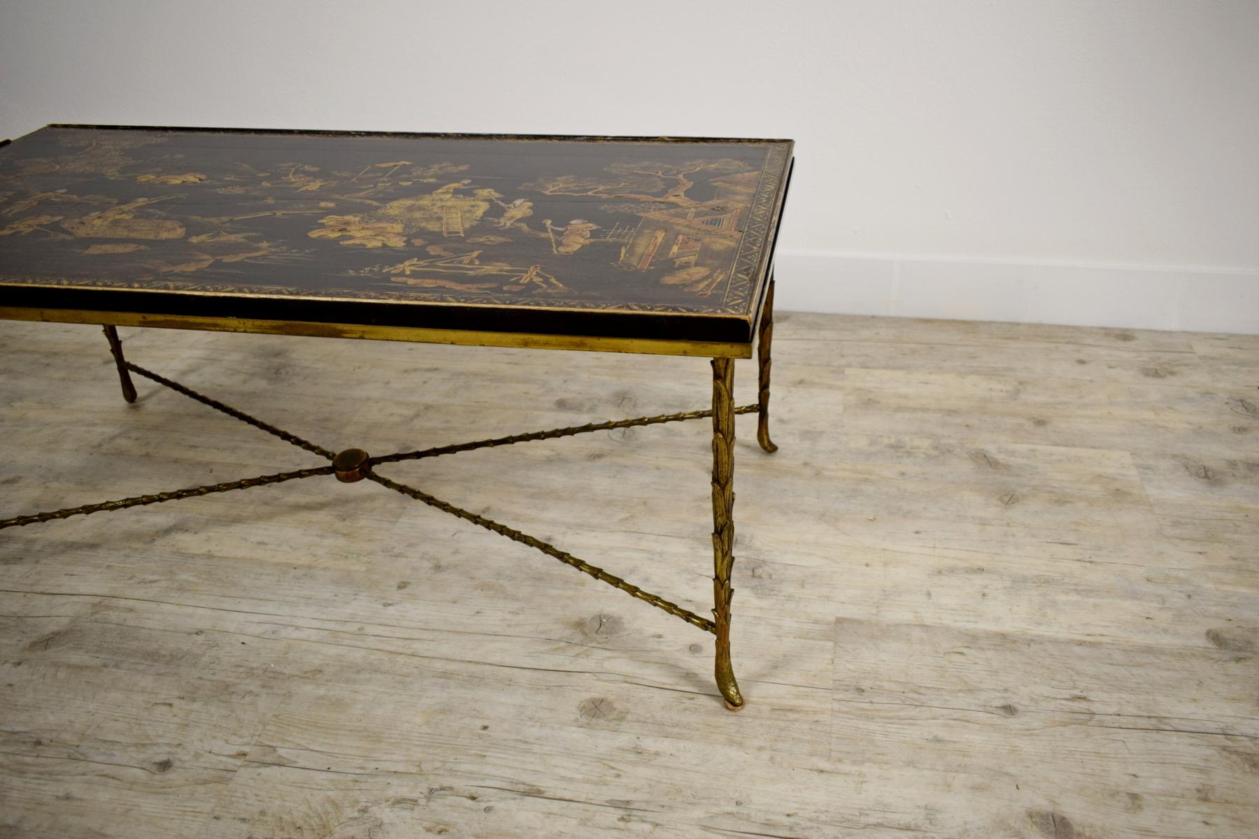 20th Baguès Gilt Bronze and Lacquered Wood French Luigi XVI Style Coffee Table 7