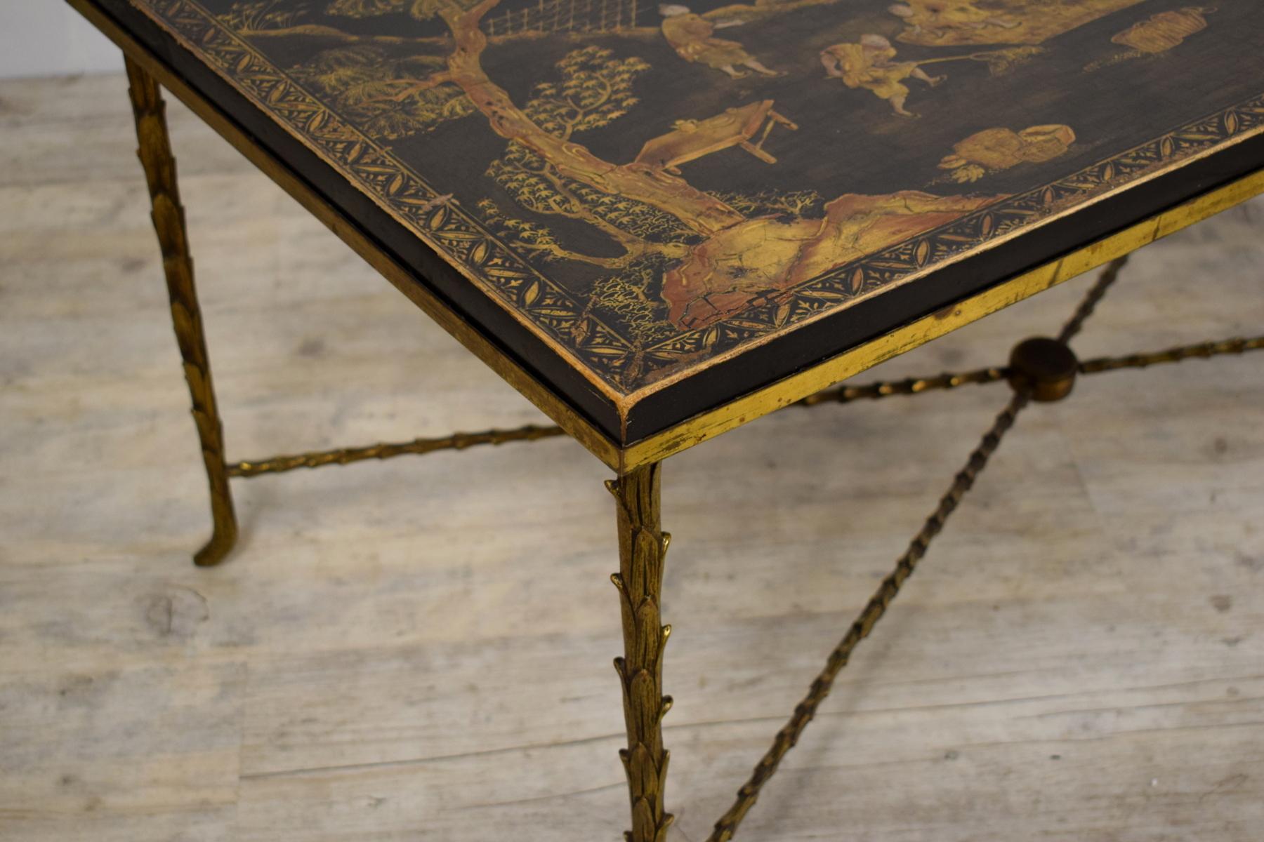 20th Baguès Gilt Bronze and Lacquered Wood French Luigi XVI Style Coffee Table 2