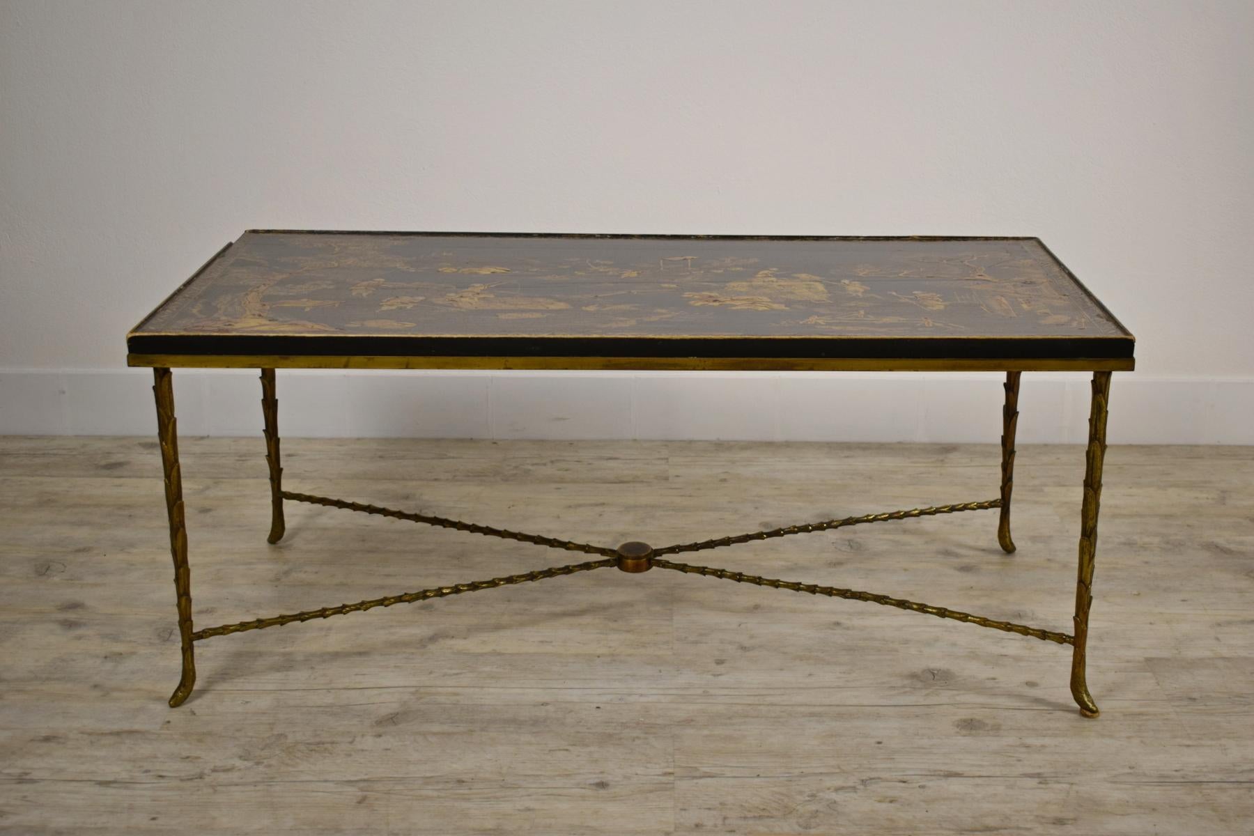 20th Baguès Gilt Bronze and Lacquered Wood French Luigi XVI Style Coffee Table 4