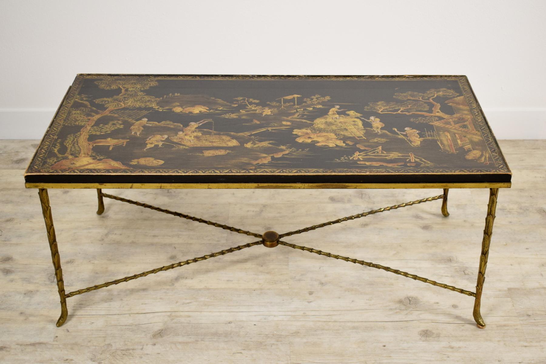 20th Baguès Gilt Bronze and Lacquered Wood French Luigi XVI Style Coffee Table 5
