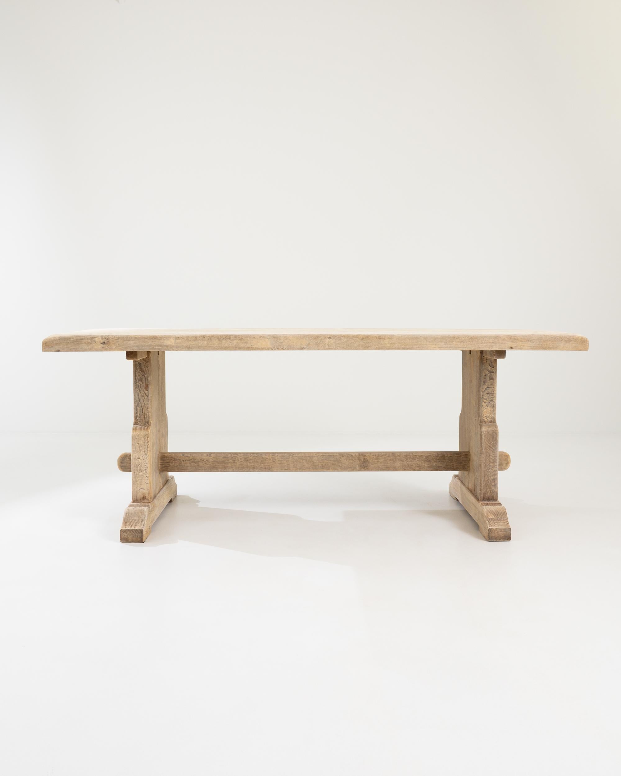 Country 20th Belgian Oak Dining Table For Sale