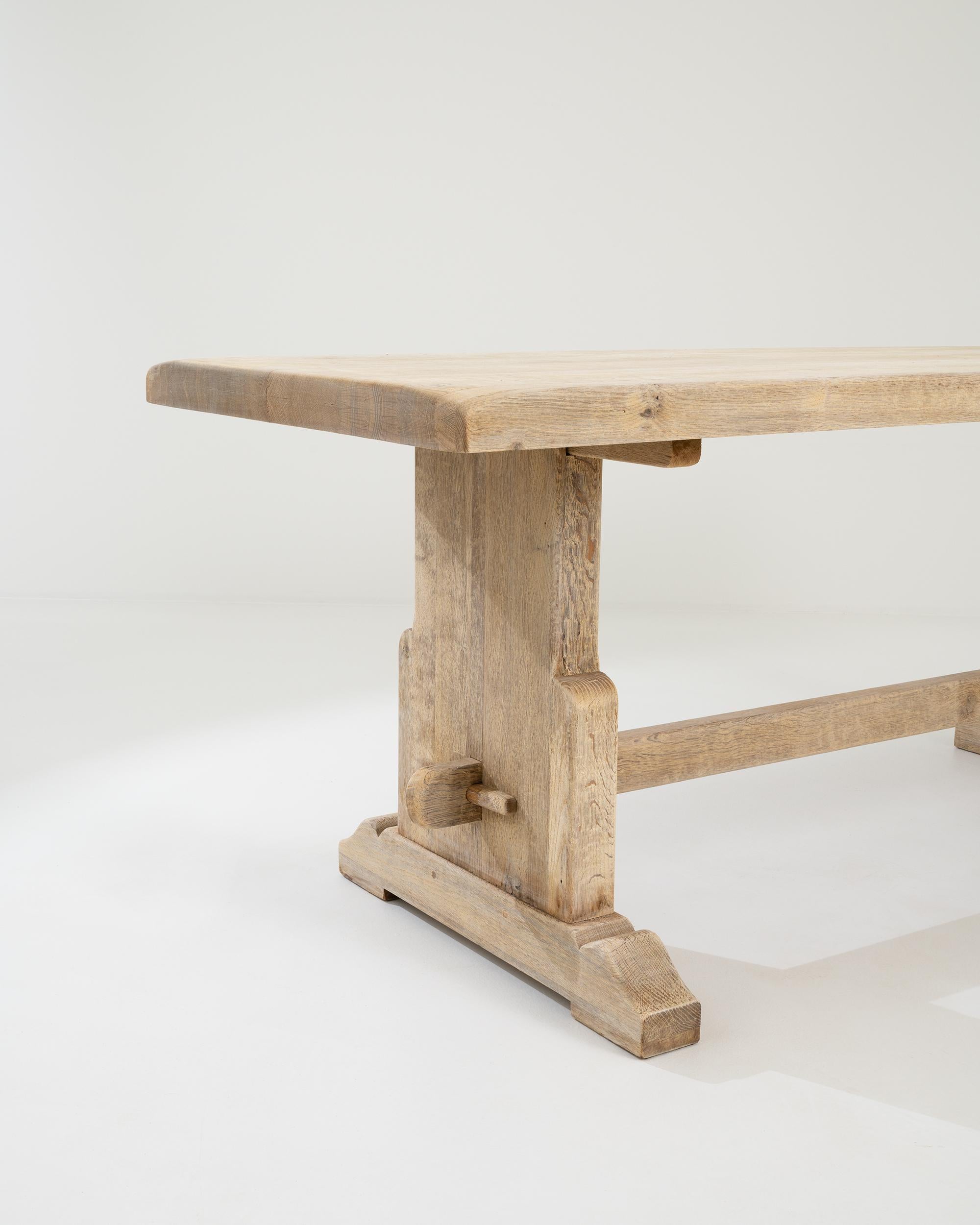 20th Century 20th Belgian Oak Dining Table For Sale