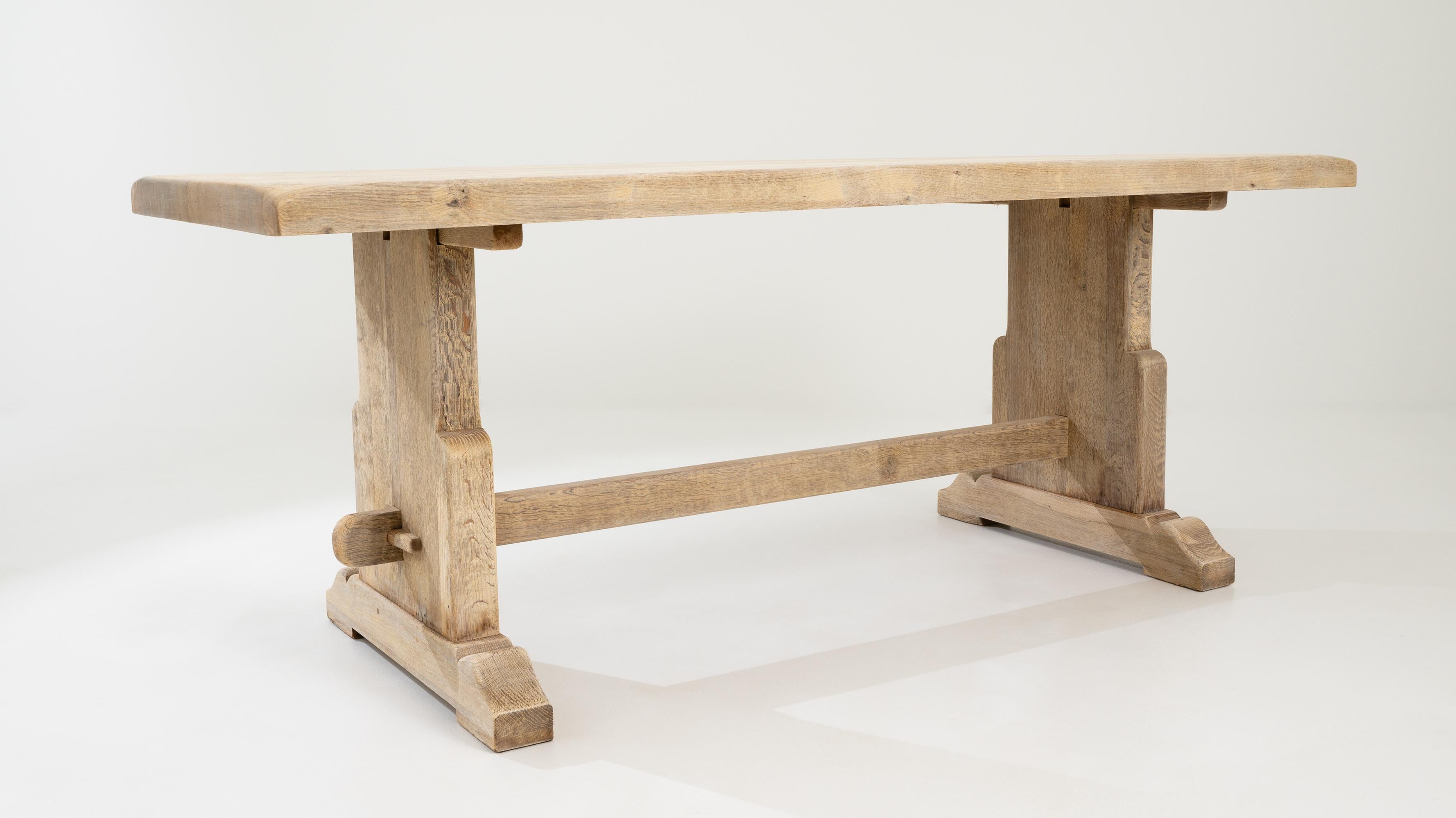20th Belgian Oak Dining Table For Sale 1