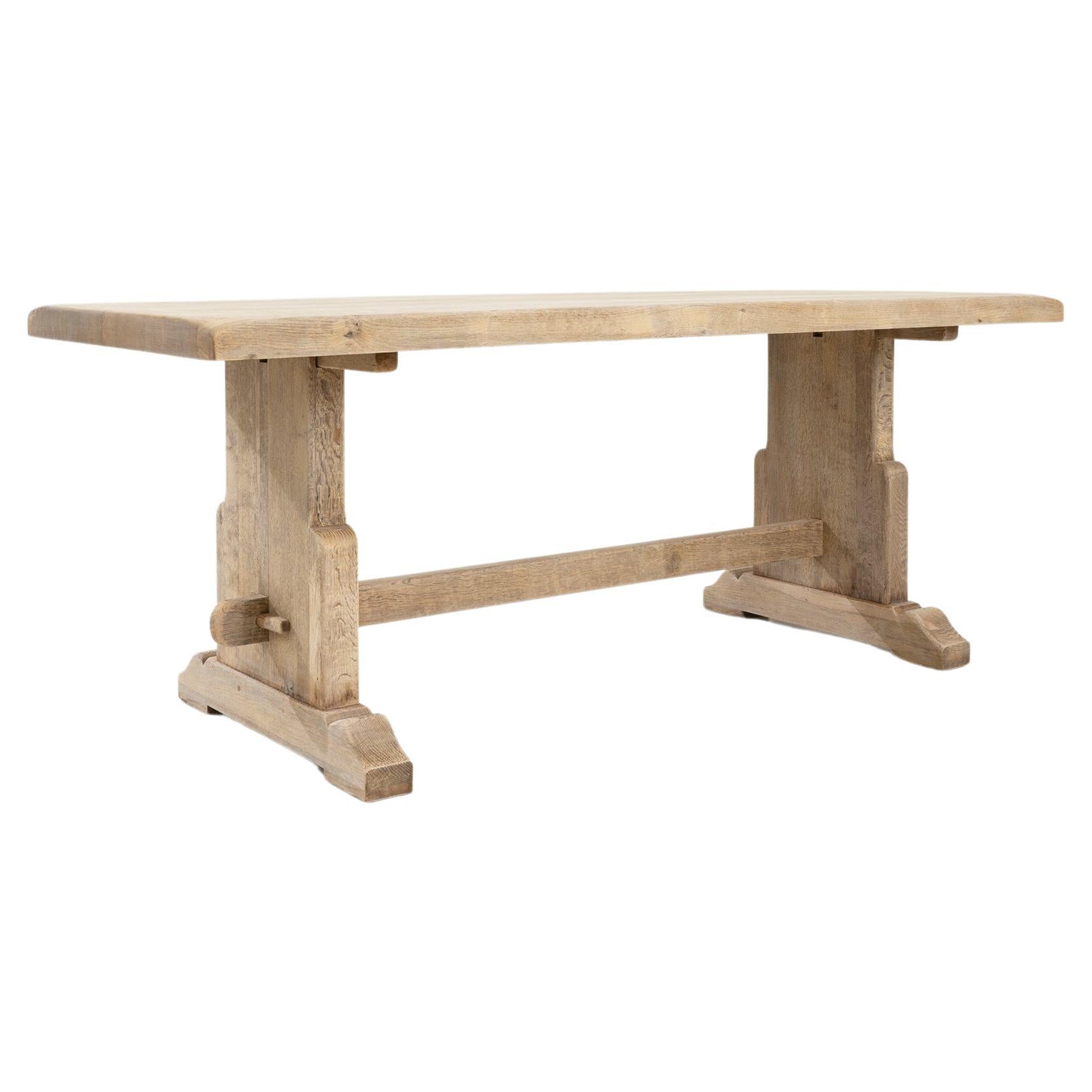20th Belgian Oak Dining Table For Sale