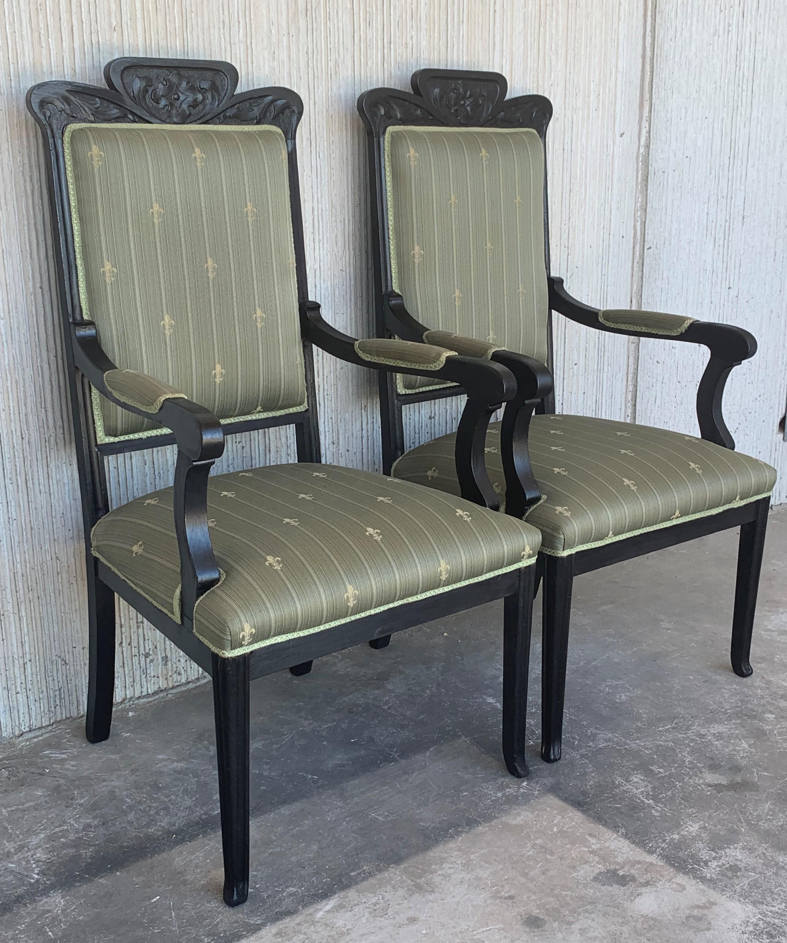 20th Black French Seating Set Sofa and Two Armchairs in the Louis Seize Style For Sale 11