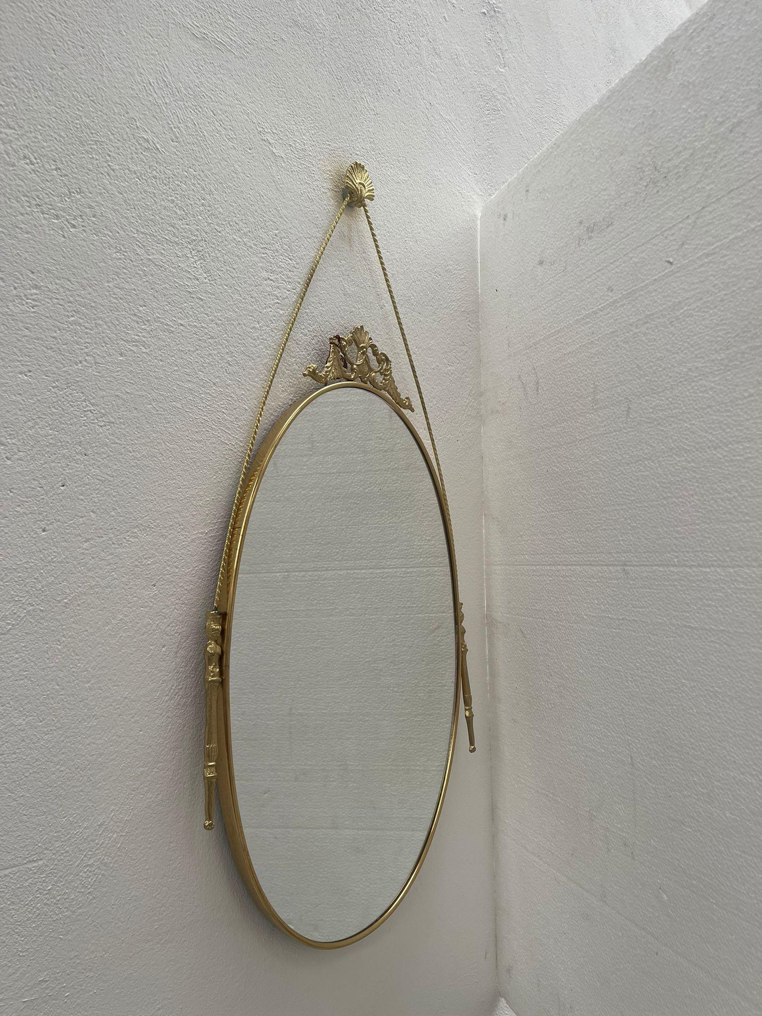 20th Century Brass Wall Mirror In Excellent Condition For Sale In Cantù, IT