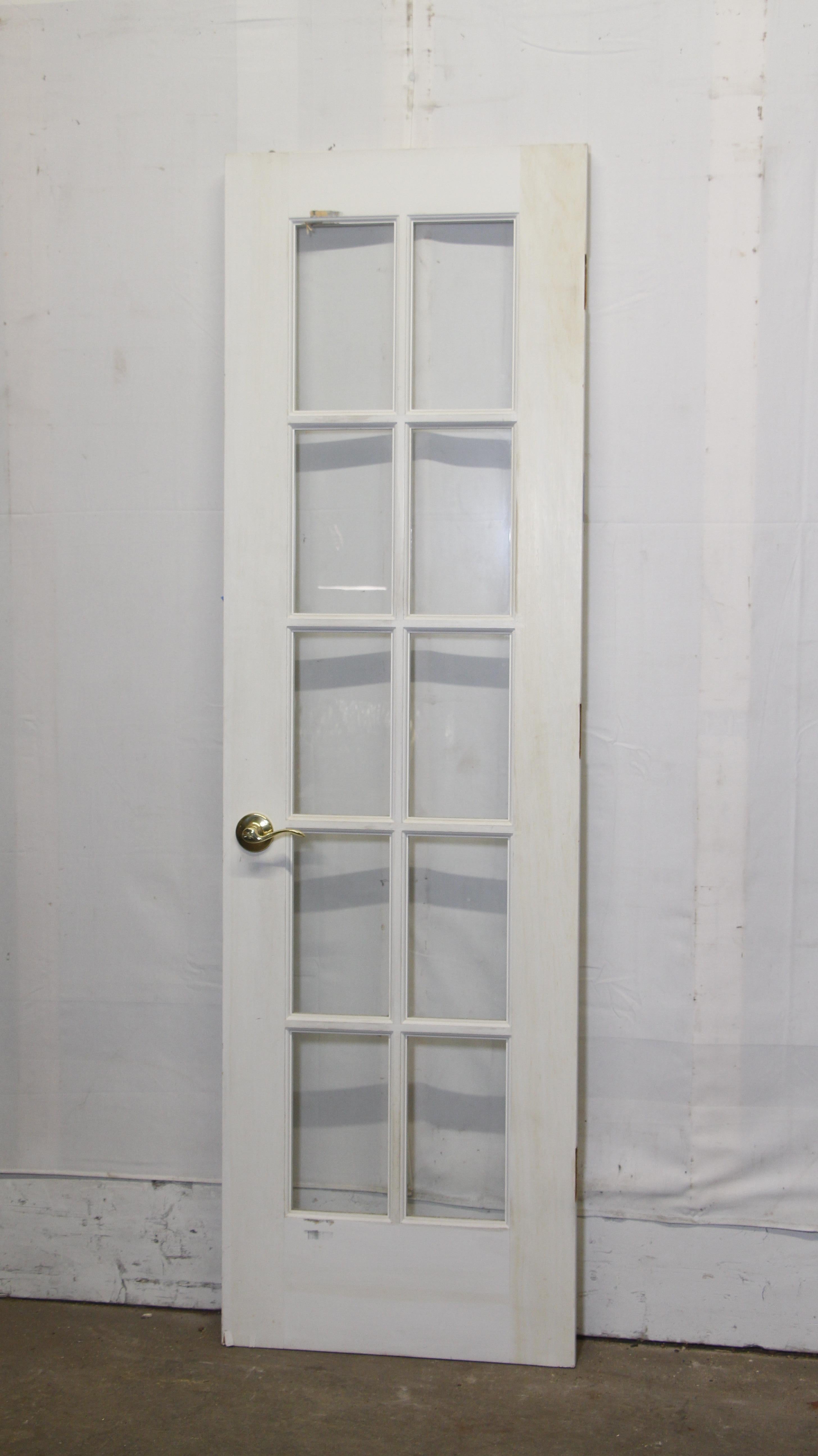 20th C. 10 Glass Panel Solid Wood French Door In Good Condition In New York, NY