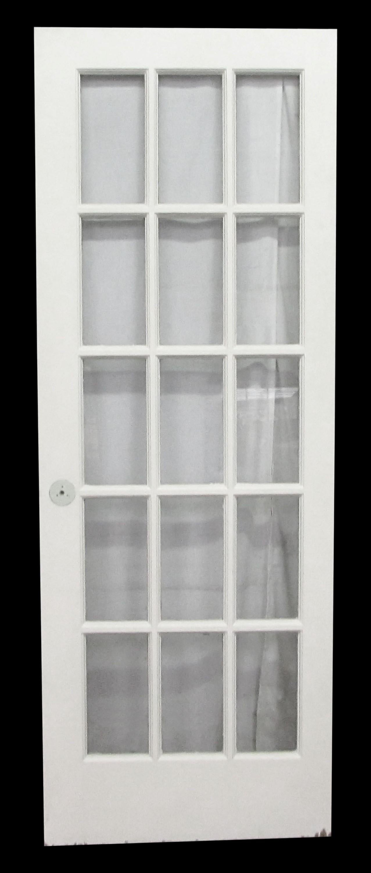 15 Glass Panel Wood French Door Painted White - 30 x 79.75 3