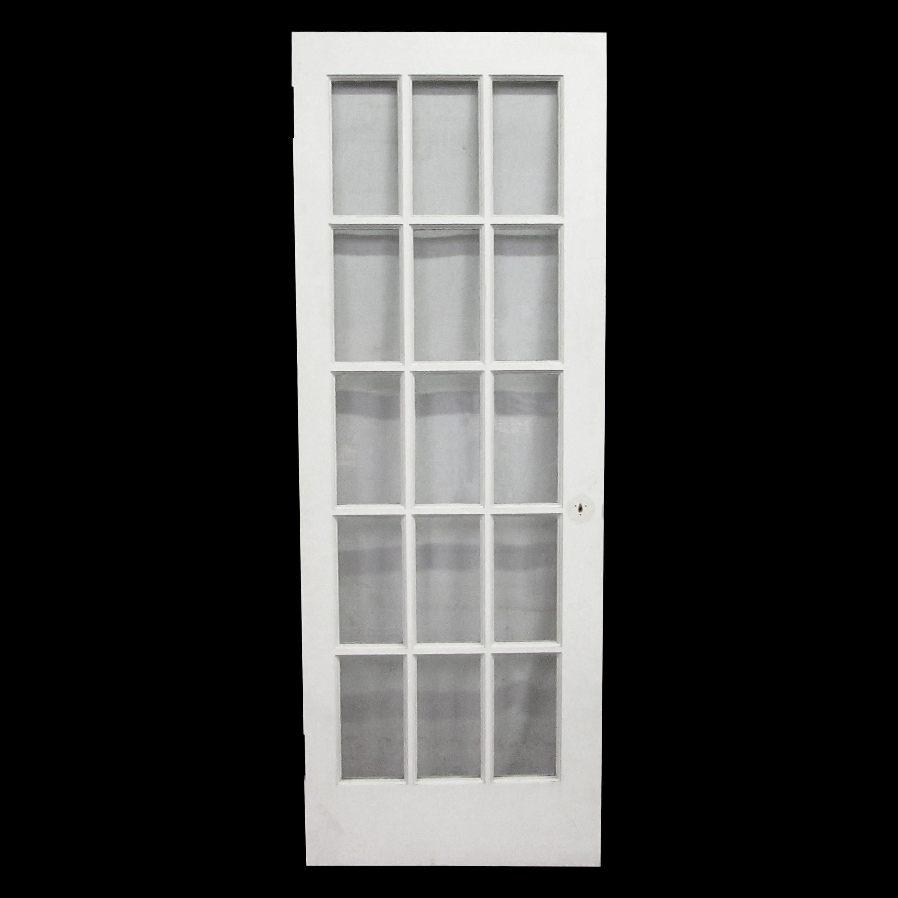 Vintage French door, 30-inch-wide door with 15 glass panels. Also, in 29 in wide. Small quantity available at time of posting. Priced each. Please inquire. Please note, this item is located in our Scranton, PA location.


