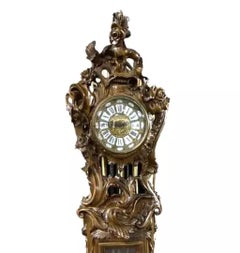 20th C., 1900's  Vintage, European, Hand-Carved, Walnut Grandfather Clock!