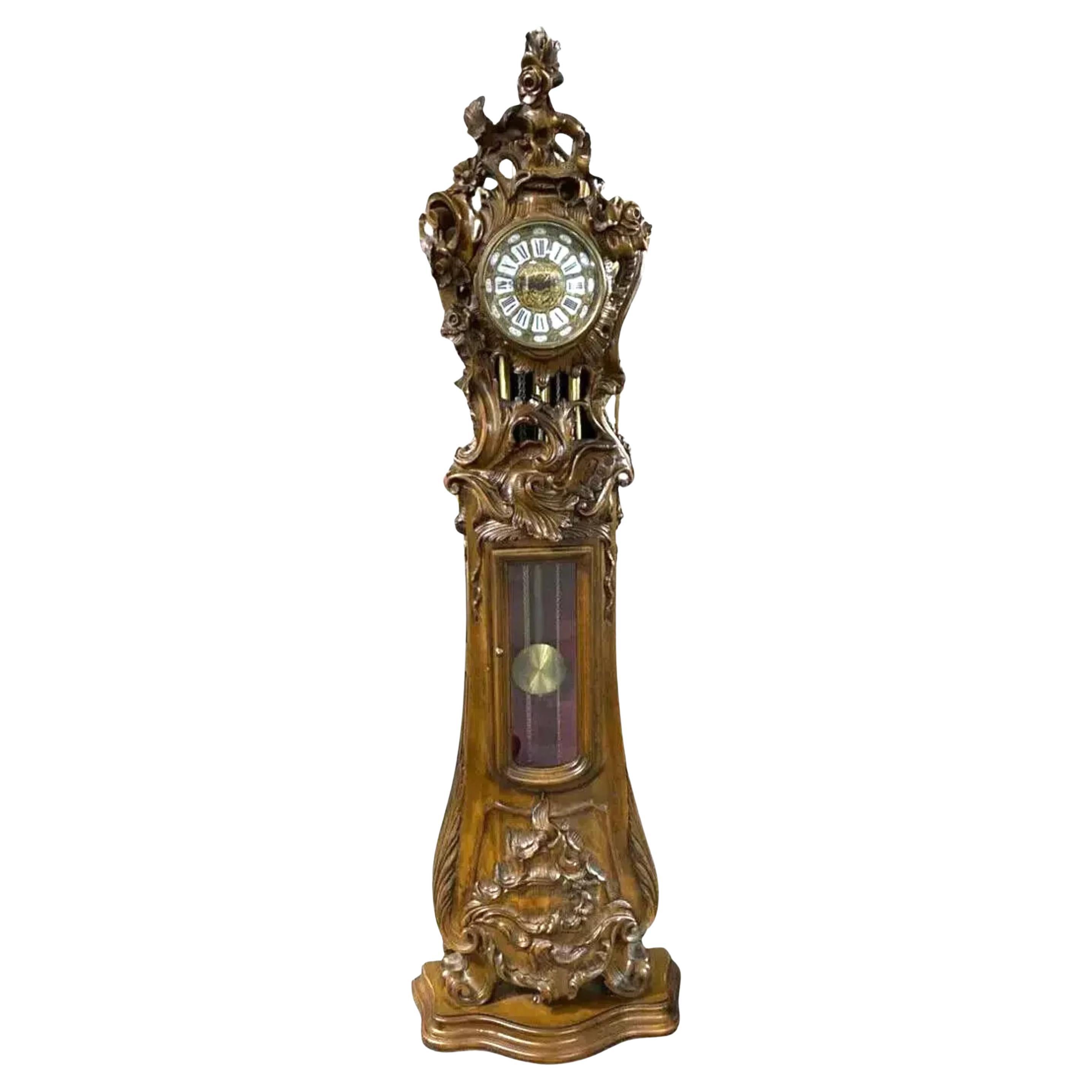 20th C., 1900's  Vintage, European, Hand-Carved, Walnut Grandfather Clock!