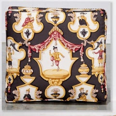 A.I.C. del XX secolo Ottomana in finto bambù con tappezzeria in talpa