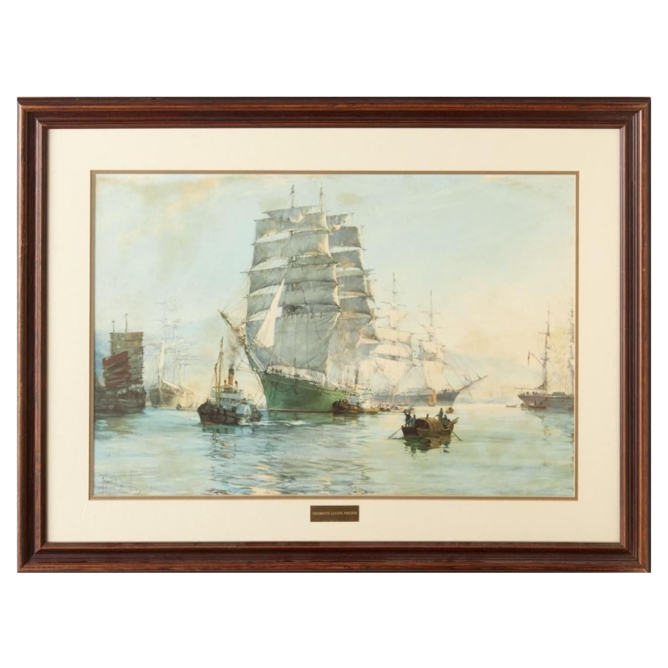 20th C. After Montague Dawson "The Thermopylae Leaving Foochow", Published 1962 For Sale