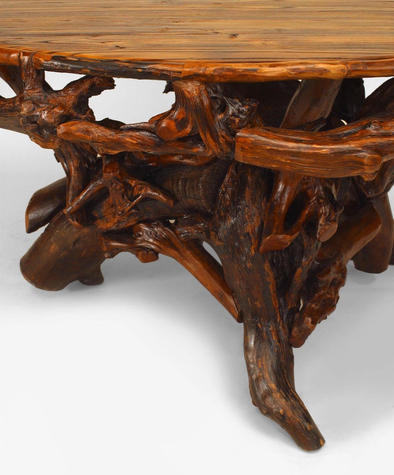 Rustic Adirondack Style Root Round Dining Table at 1stDibs
