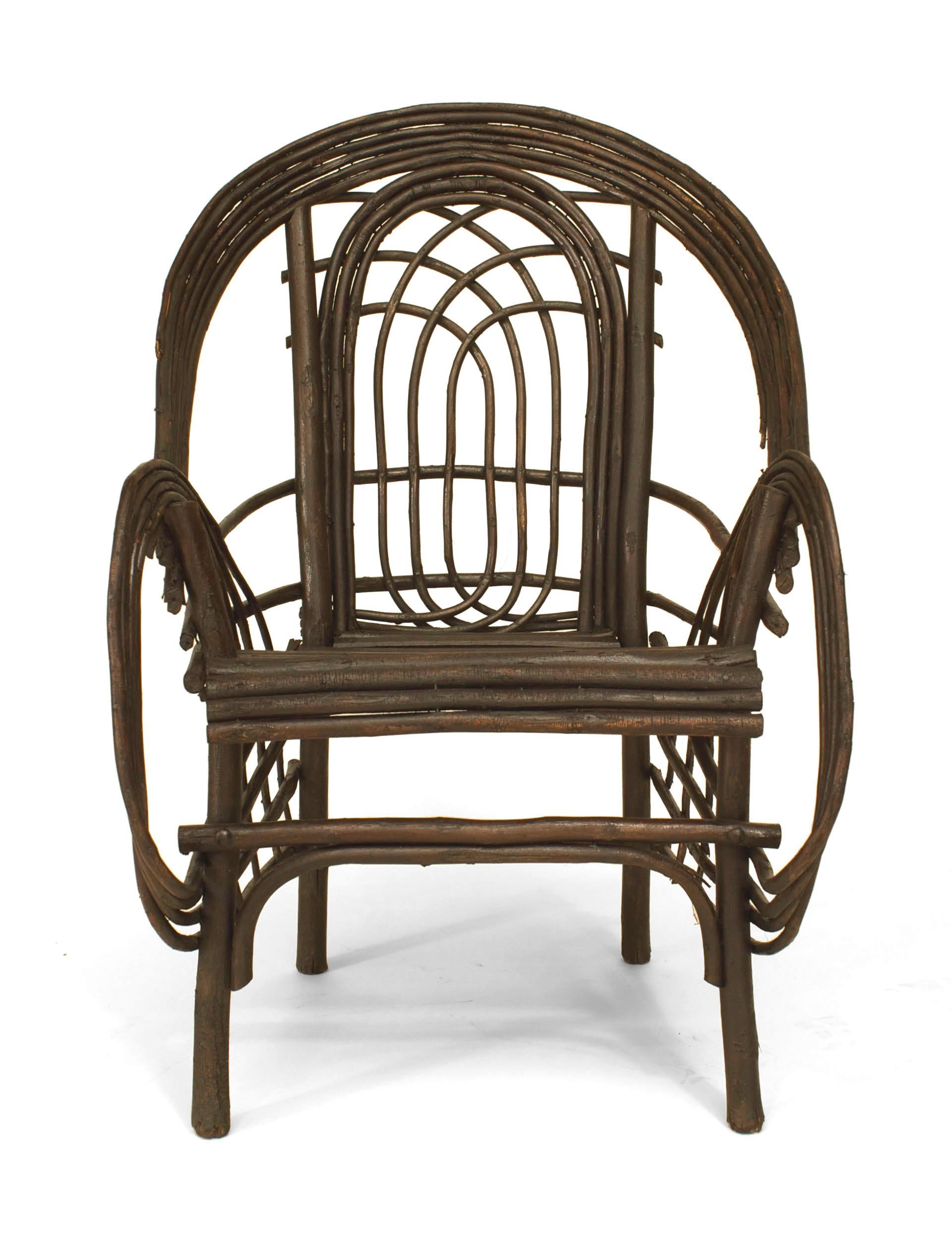 20th c. American Adirondack Style Willow Twig Armchair In Good Condition In New York, NY