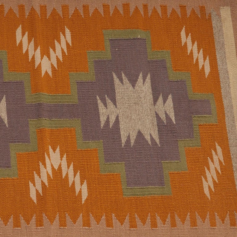 Navajo 20th C. American Southwest Saddle Blanket with Lazy Lines For Sale