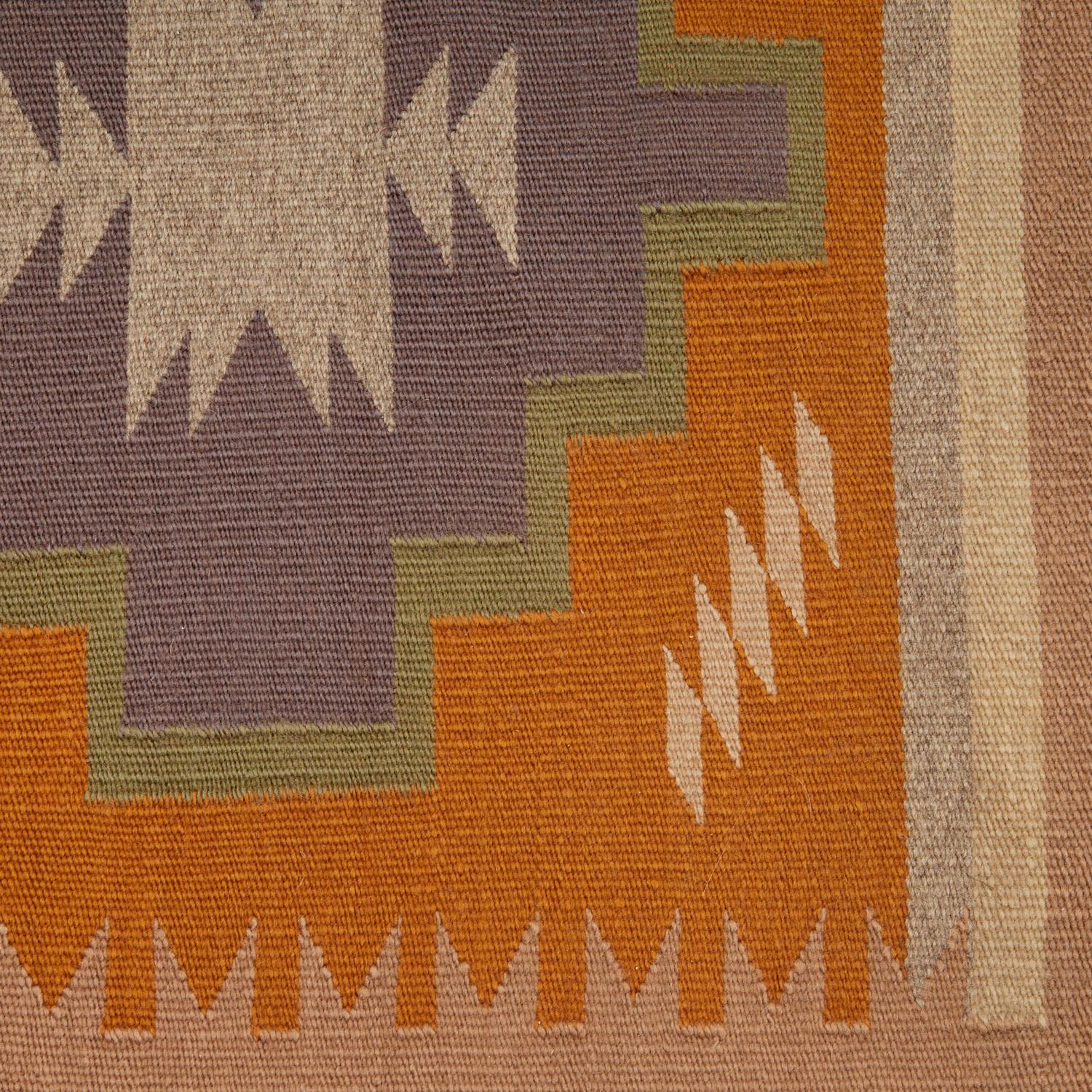 Dyed 20th C. American Southwest Saddle Blanket with Lazy Lines For Sale