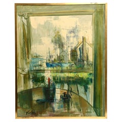 Amerikanischer Impressionist des 20. Jahrhunderts, Stanley Sobossek, Öl auf Leinwand – Fensteransicht