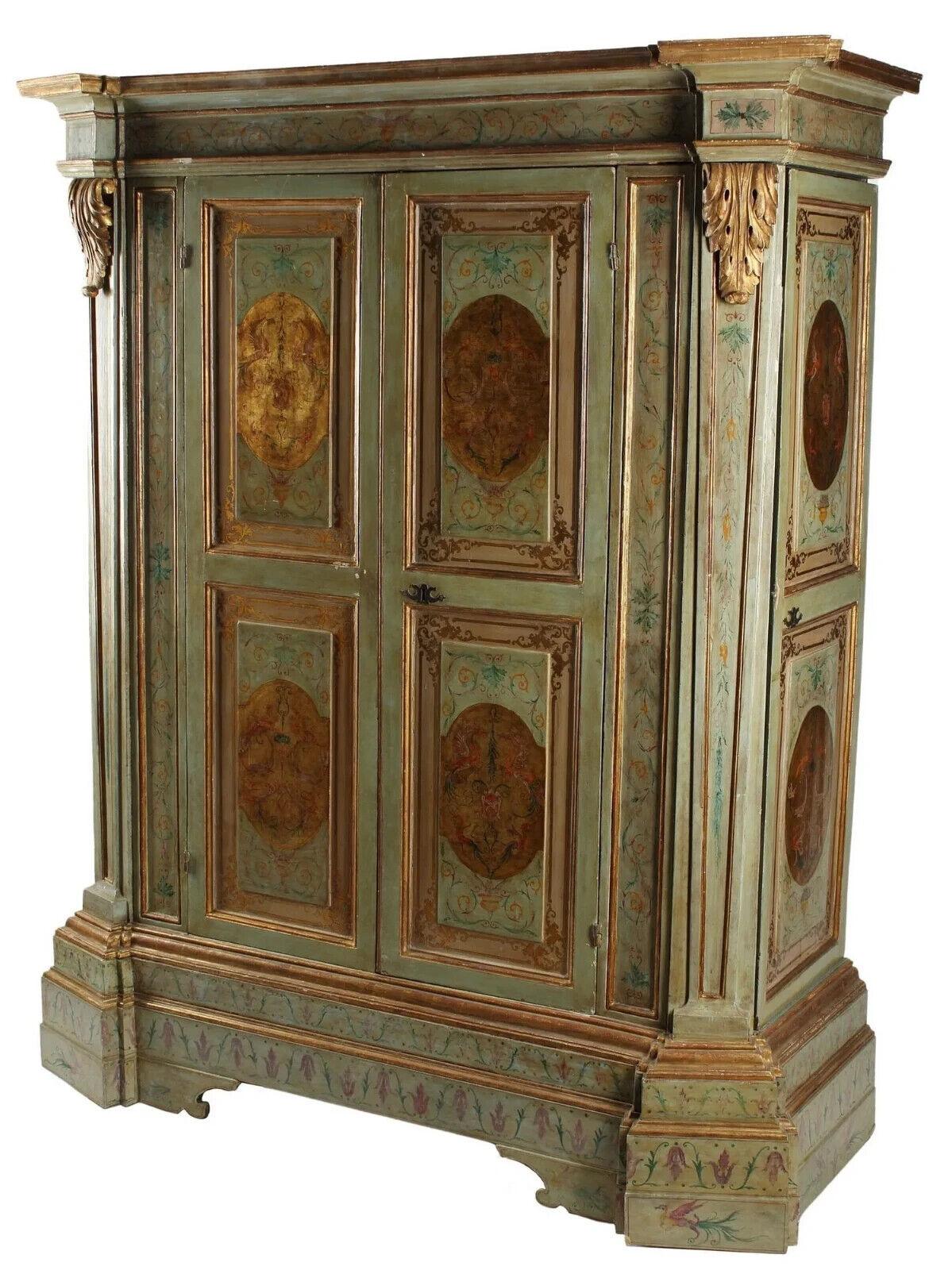 Gorgeous 20th Century Antique Continental, Parcel Gilt, Paint Decorated,  Wardrobe, Armoire!

Antique Armoire, Wardrobe, Continental, Parcel Gilt & Paint Decorated, 20th C!

This antique wardrobe is a beautiful example of Continental craftsmanship.