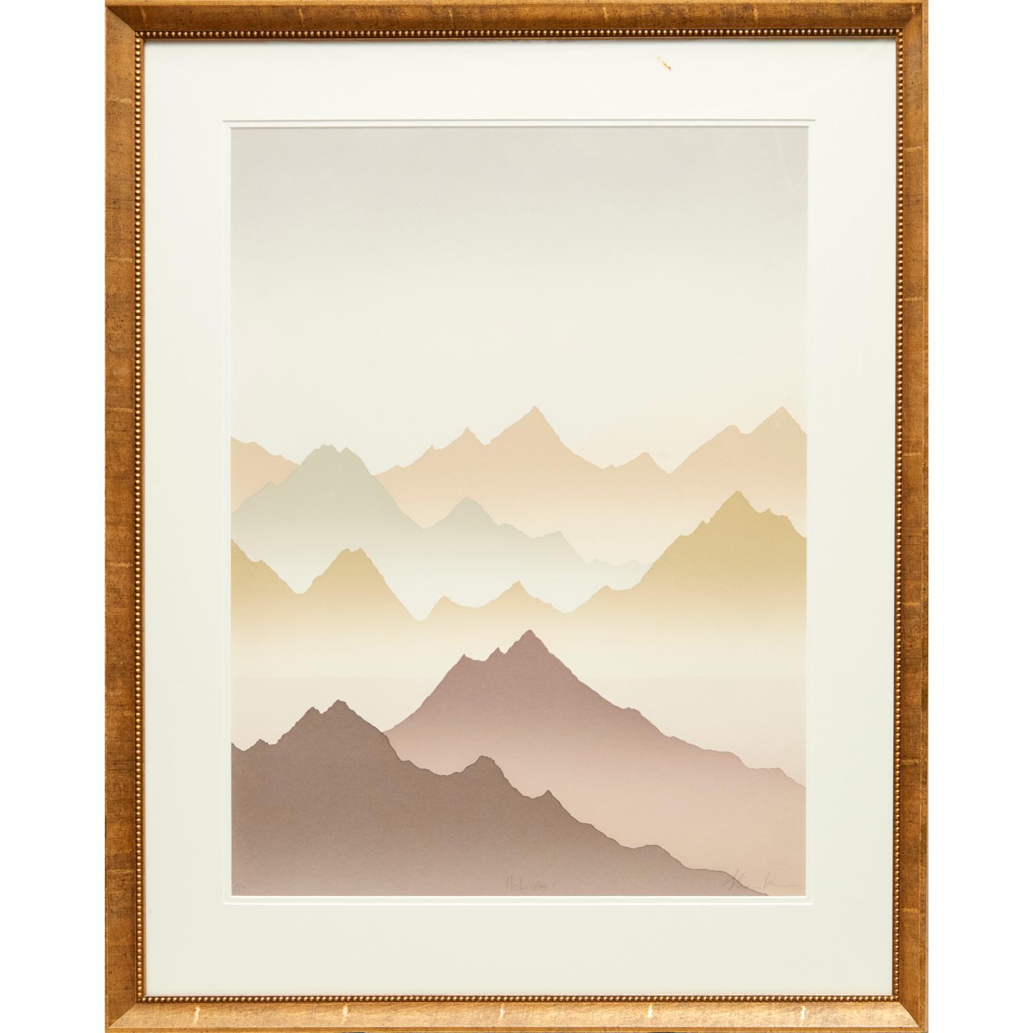20° sec. Serigrafia a prova d'artista su carta intelata, Mountainscape di Jack Duganne in vendita 3
