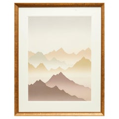 20. Jahrhundert. Artist Proof Serigraphie auf gewebtem Papier, Berglandschaft von Jack Duganne