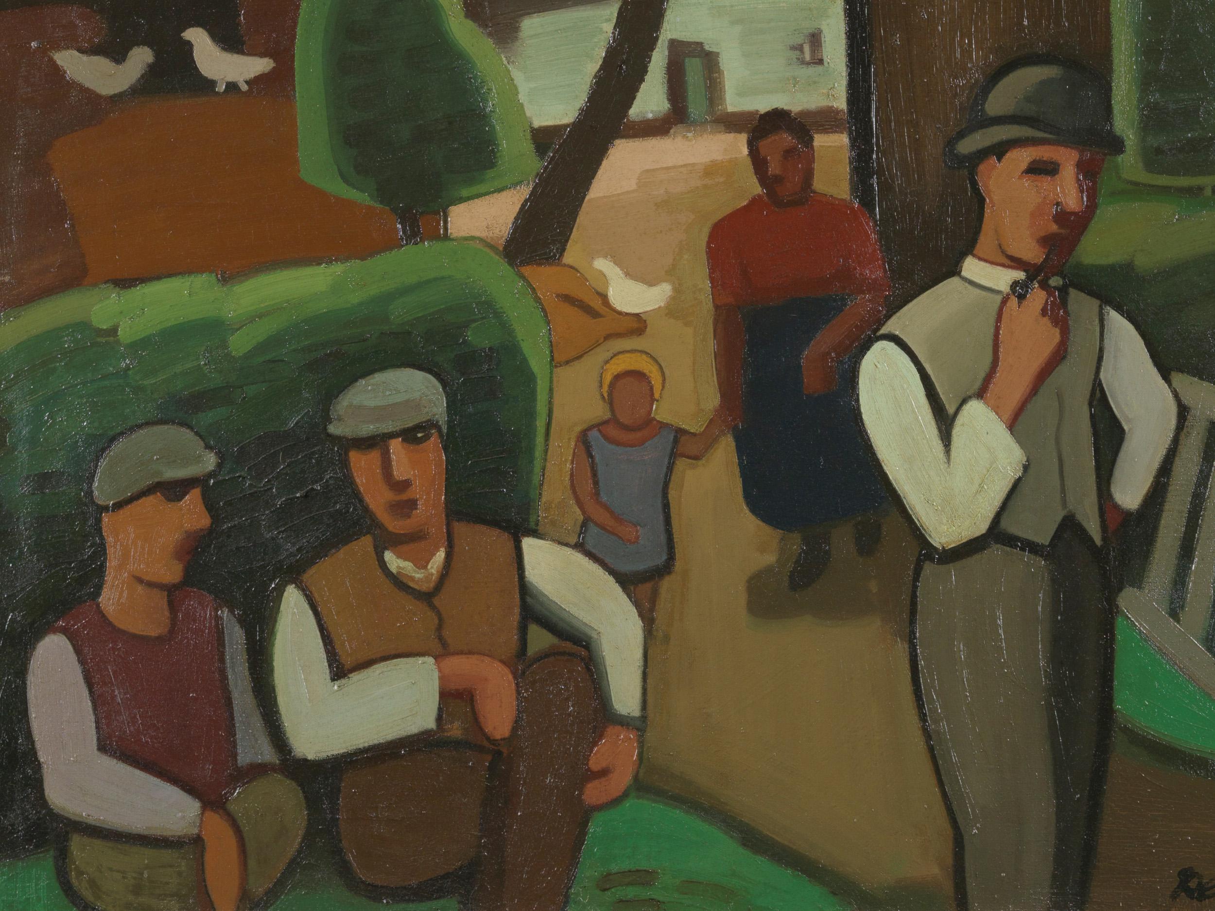 20th Century 20th C, Attributed to Louis François Decoeur, Farming Family on a Sunday Morning For Sale