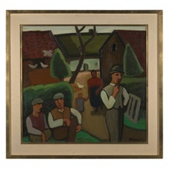 20th C, Attributed to Louis François Decoeur, Farming Family on a Sunday Morning