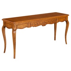 Vintage 20th c., Auffray & Co. Distressed Wood Single Drawer Provincial Console Table
