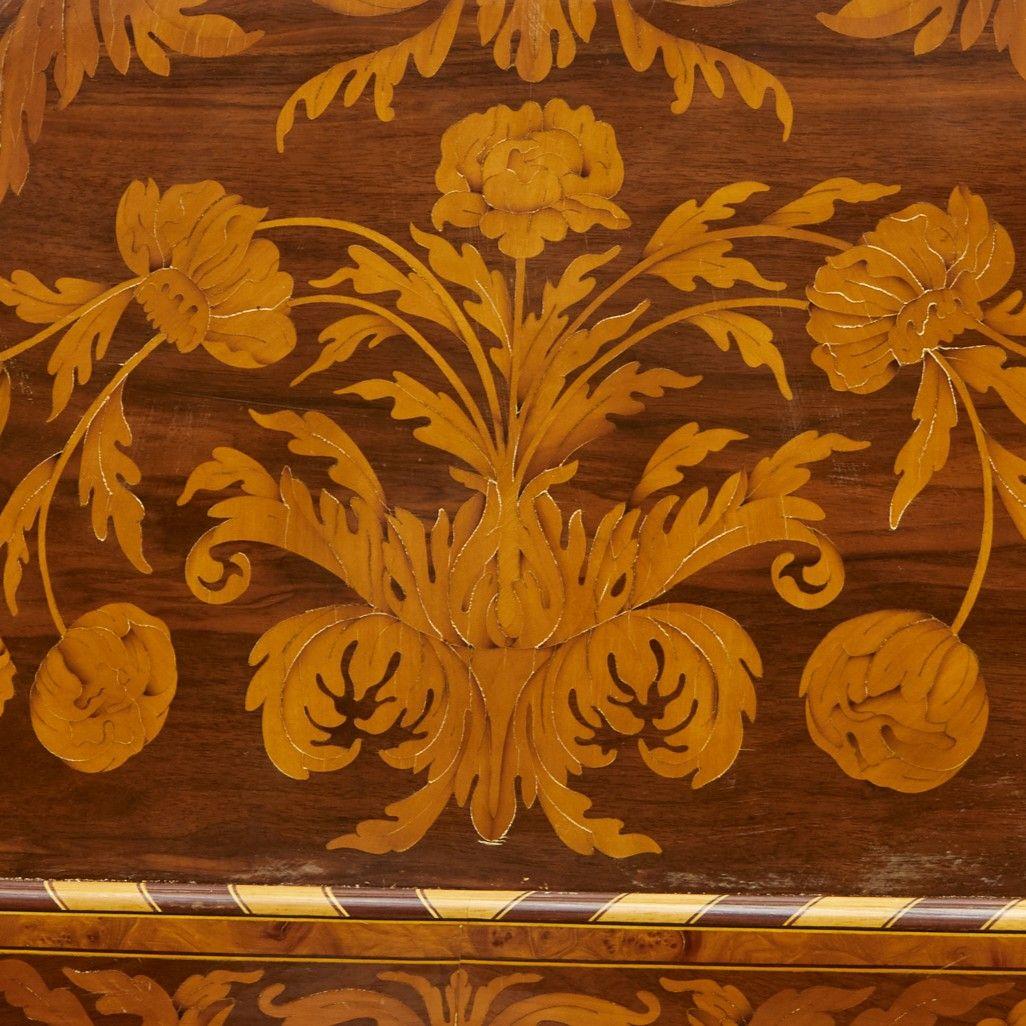 Baroque Revival 20th C. Baroque Style Dutch Marquetry Wall Mirror, Selected by Alberto Pinto For Sale