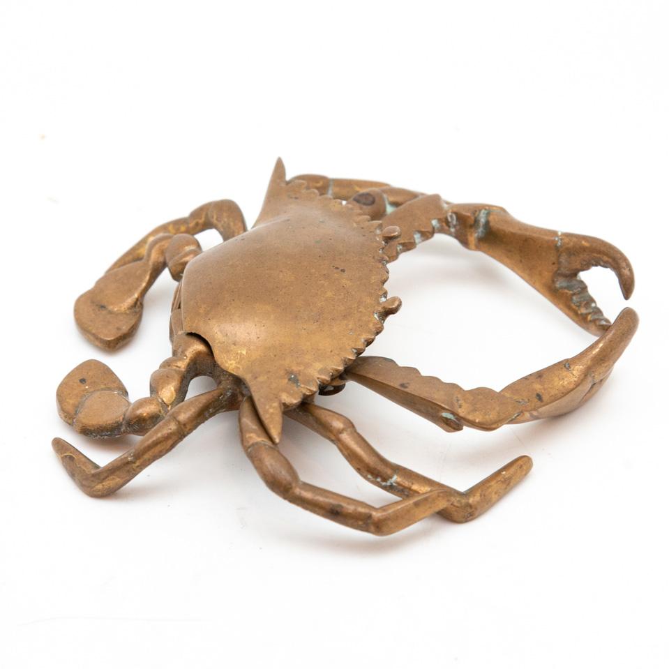 20th century bronze crab inkwell. Great detail and original insert still present. Measures: 6