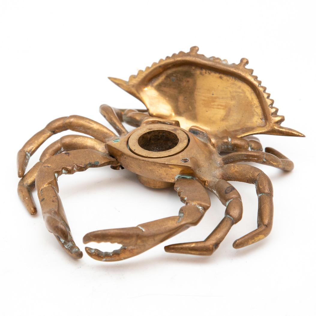 20th Century Bronze Crab Inkwell 1