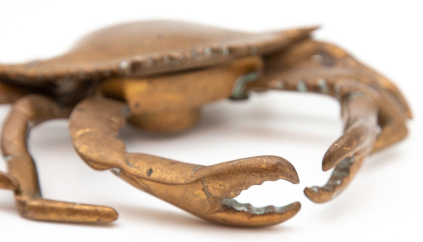 20th Century Bronze Crab Inkwell 2