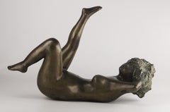 20th C. Bronze Sculpture of a Lying Woman by Argentine Sculptor J. Mariano Pagés