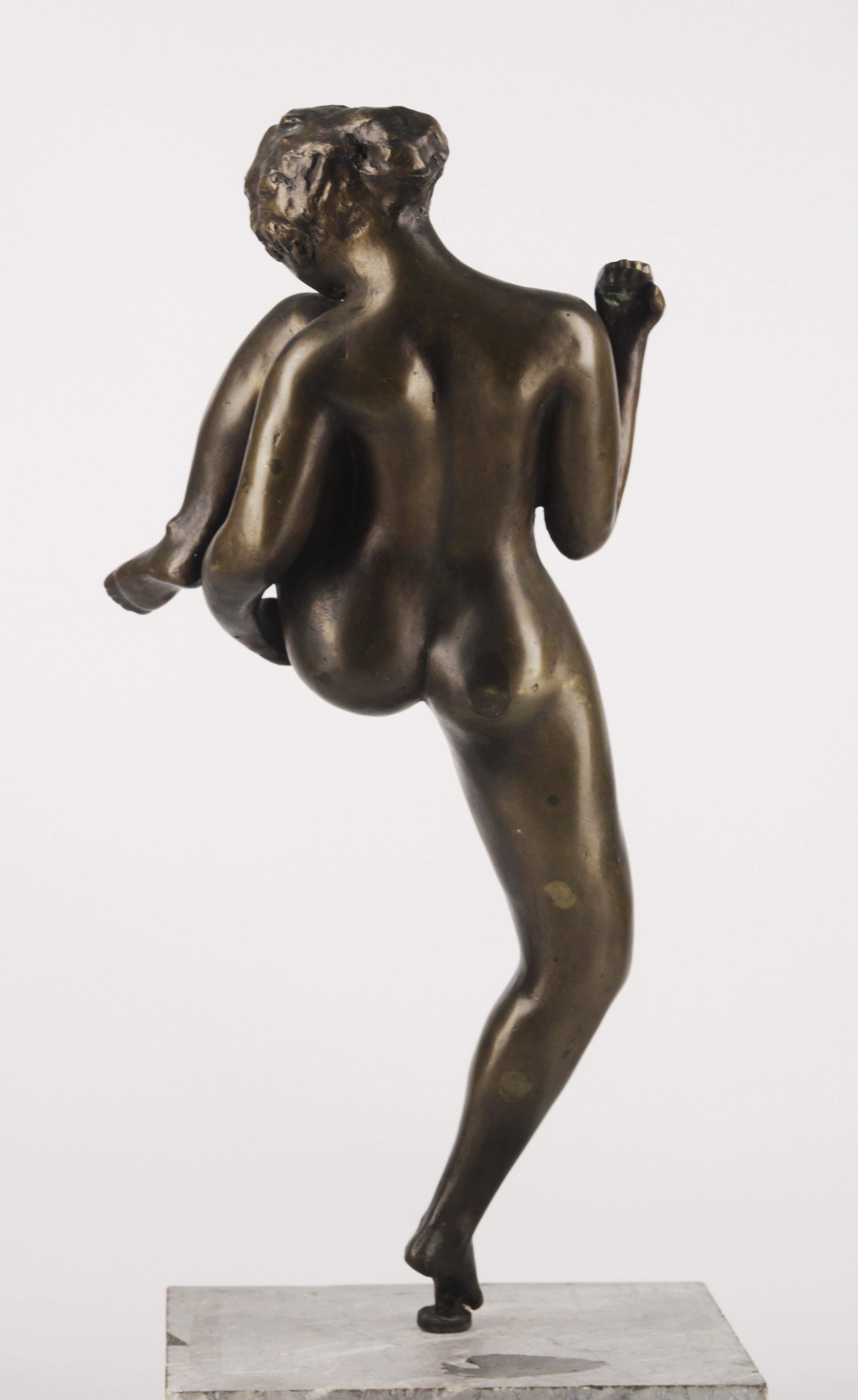 Mid-Century Modern 20th C. Bronze Sculpture of a Nude Woman by Argentine Sculptor J. Mariano Pagés For Sale