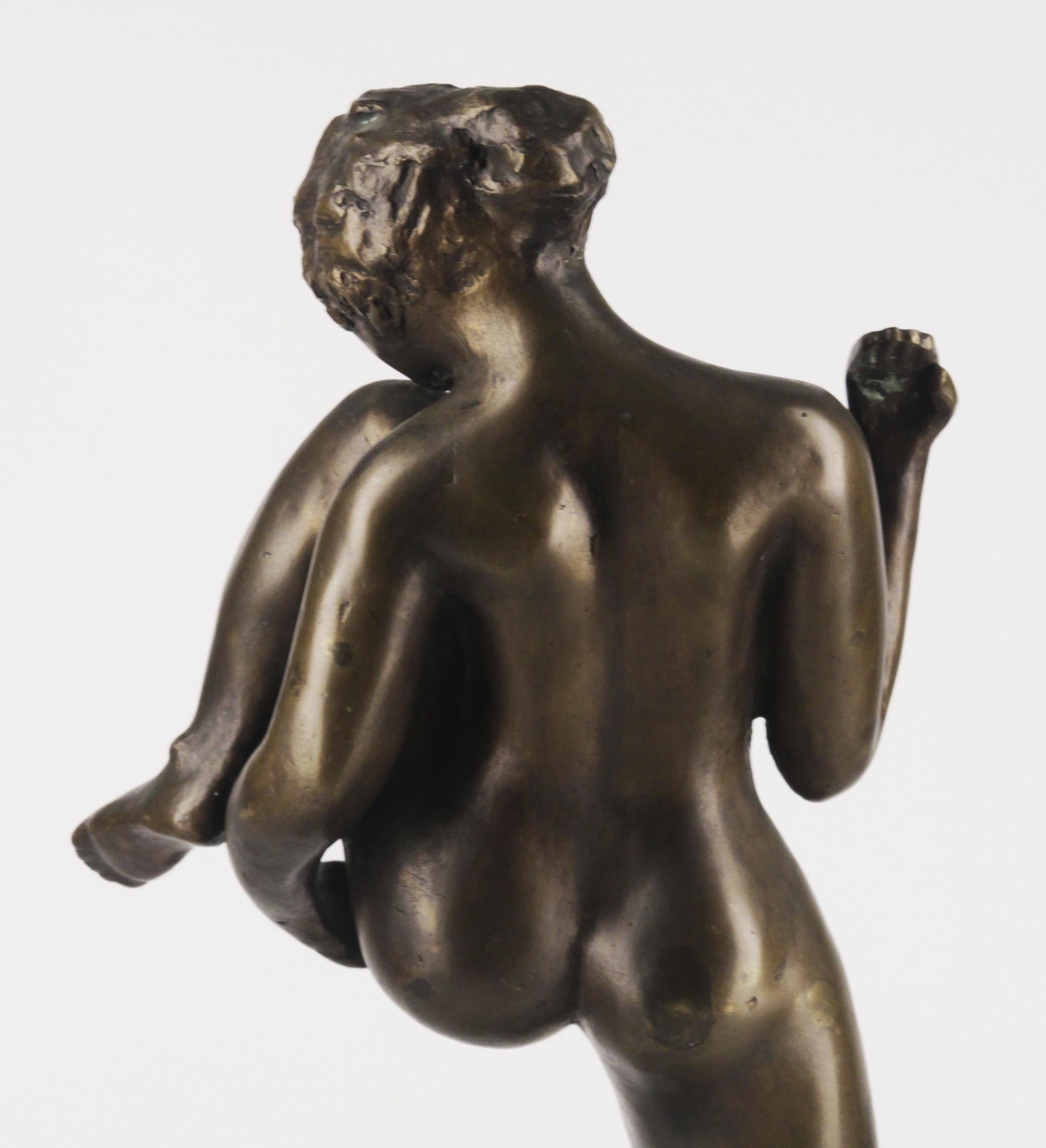 20th C. Bronze Sculpture of a Nude Woman by Argentine Sculptor J. Mariano Pagés In Good Condition For Sale In North Miami, FL