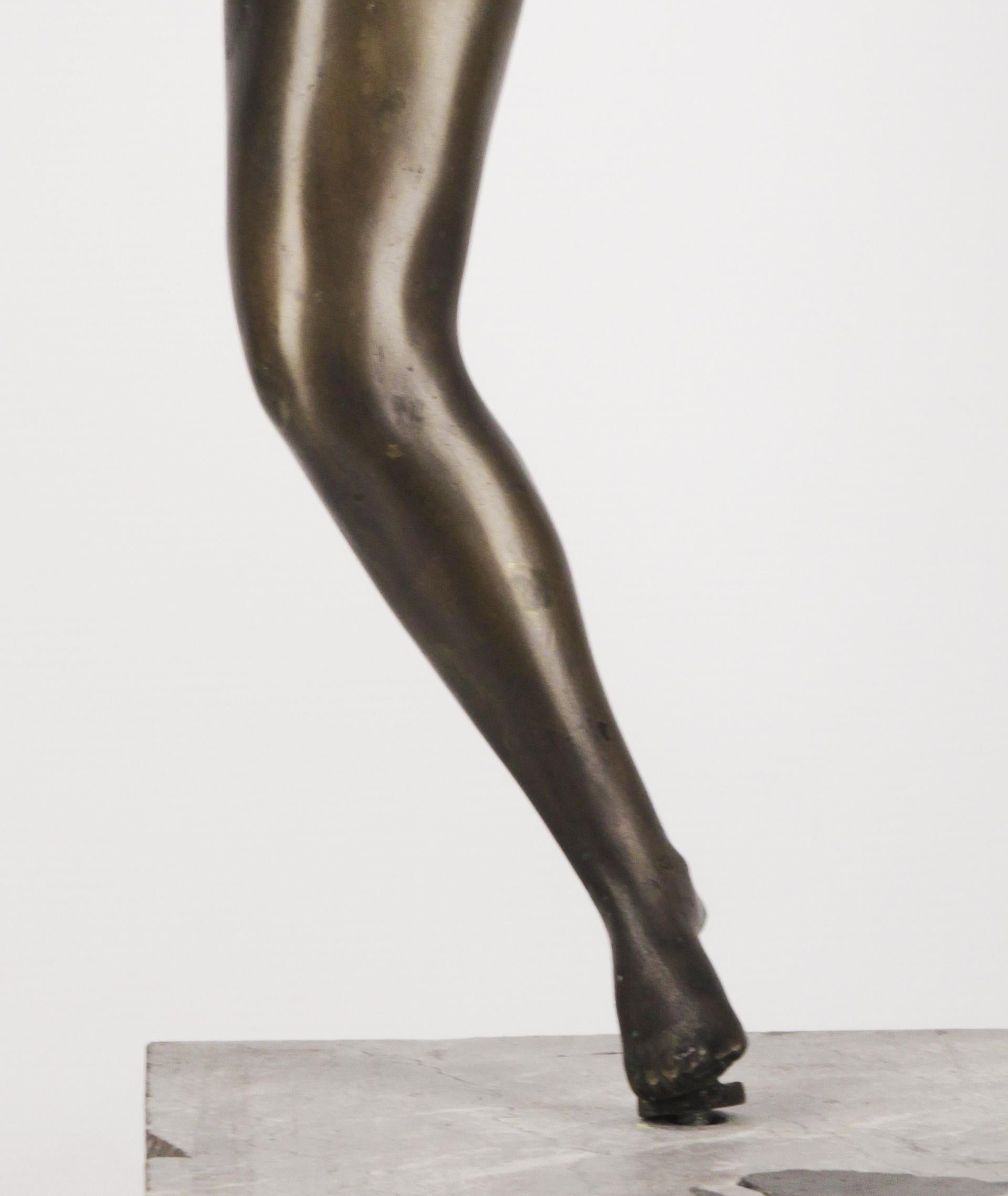 20th Century 20th C. Bronze Sculpture of a Nude Woman by Argentine Sculptor J. Mariano Pagés For Sale