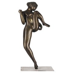Escultura de bronce de mujer desnuda del siglo XX del escultor argentino J. Mariano Pagés