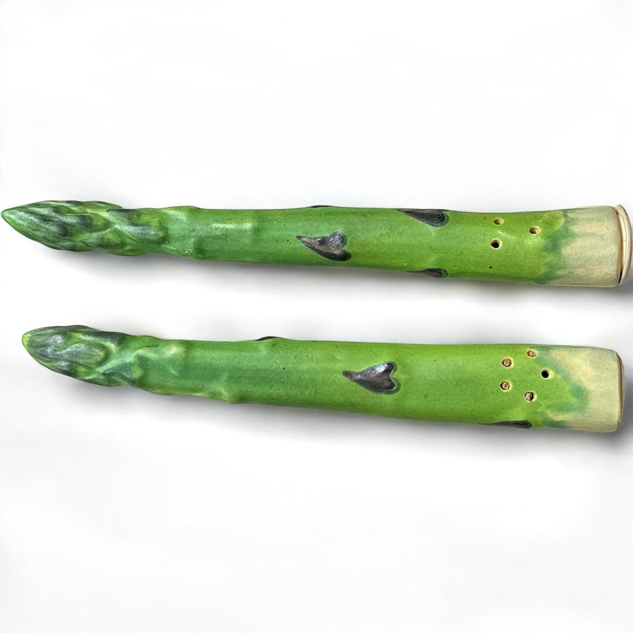 Mid-Century Modern 20th-C. California Studio Pottery Asparagus Salt & Pepper - Patricia Garrett