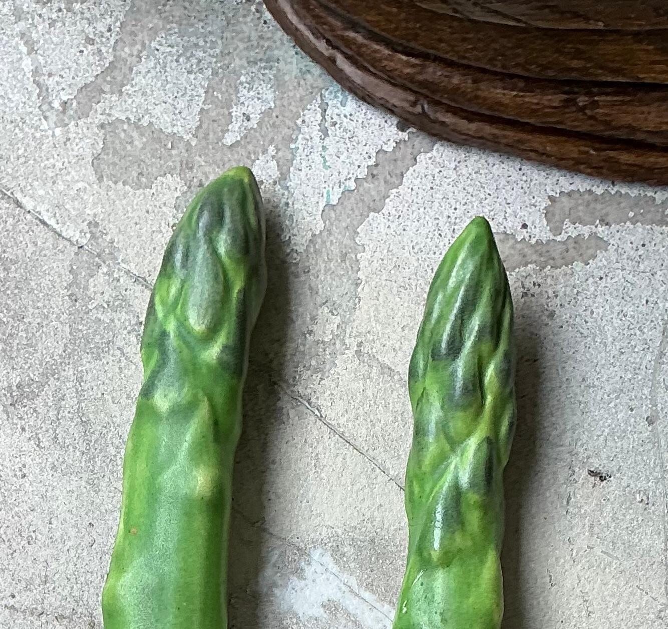 20th-C. California Studio Pottery Asparagus Salt & Pepper - Patricia Garrett In Good Condition In Kennesaw, GA