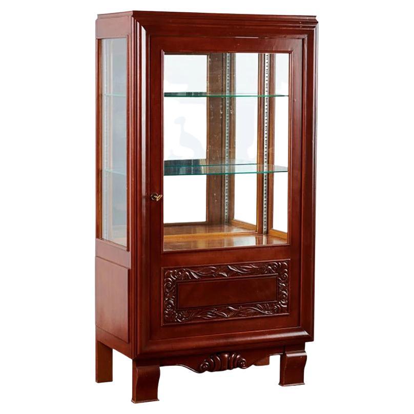 20th C. Carved French Oak Vitrine For Sale
