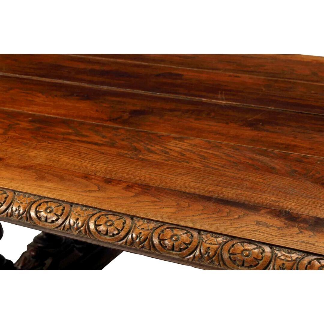 20th Century 20th C. Carved Wood, Renaissance Revival, Vintage / Antique Dining Table For Sale