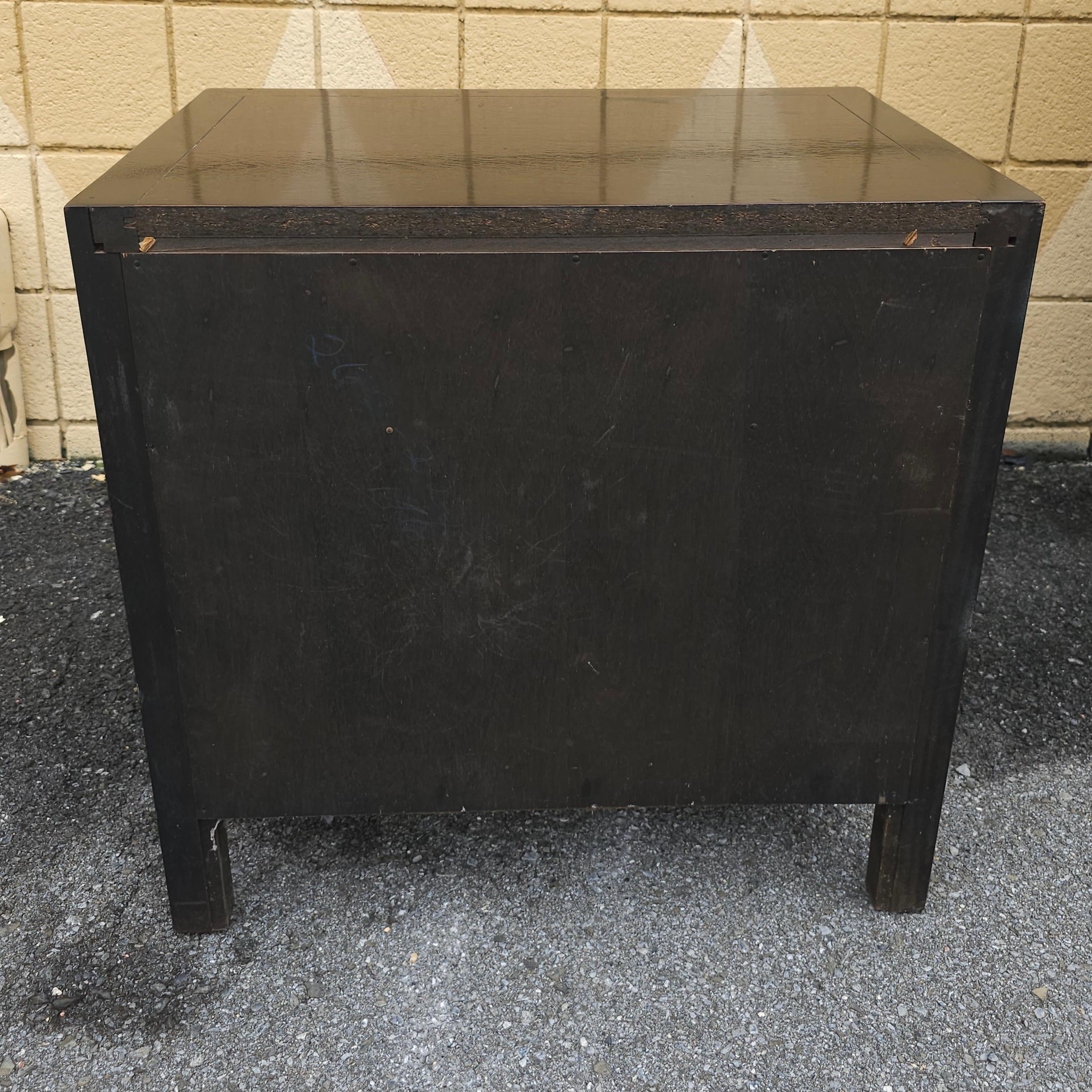 20th C. Century Furniture Chin Hua Collection Ebonized Mahogany Bedside Table  For Sale 7