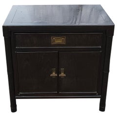 20th C. Century Furniture Chin Hua Collection Ebonized Mahogany Bedside Table
