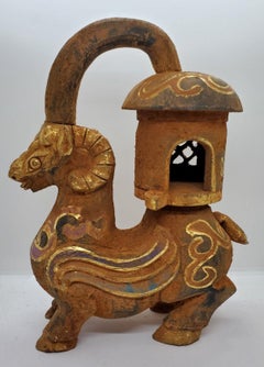 20th Century Clay Incense Holder with Handle