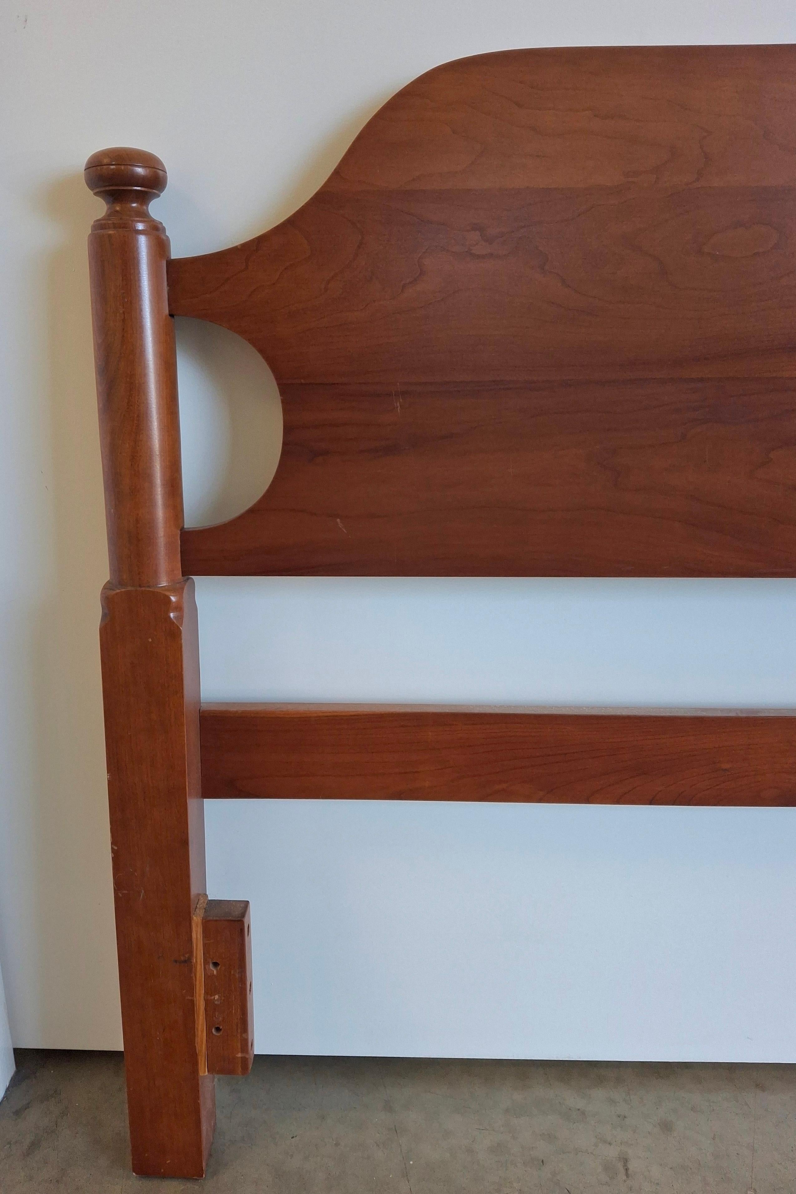 Stained 20th C. Cohaset Colonial Federal Style Cherry Full Size Headboard by Hagerty For Sale